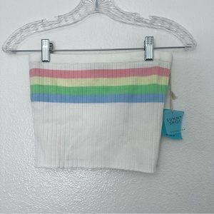 NWT Pastel Rainbow Bandeau Top | Size M